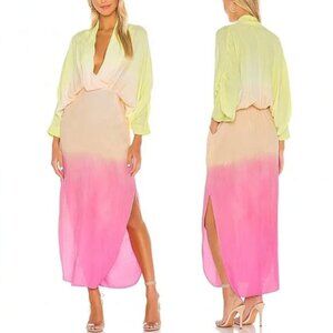 NWT SWF Sunset Ombre Maxi Dress S Yellow Orange Pink